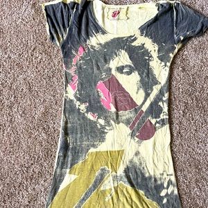 RARE Buddhist Punk Rolling Stones Distressed Shirt Dress